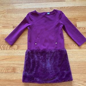 Janie and Jack Purple Faux Fur Dress